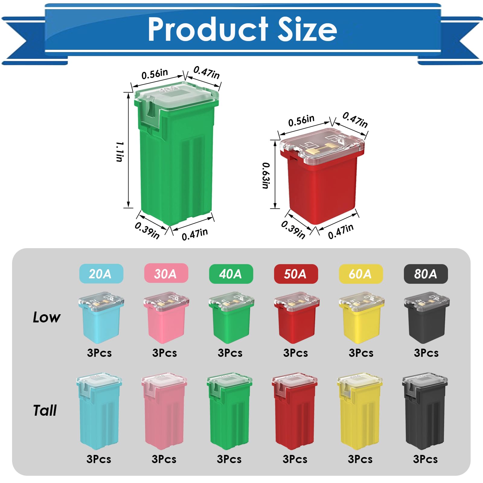 Eoppen jcase fuses color coded for quick identification during repairs
