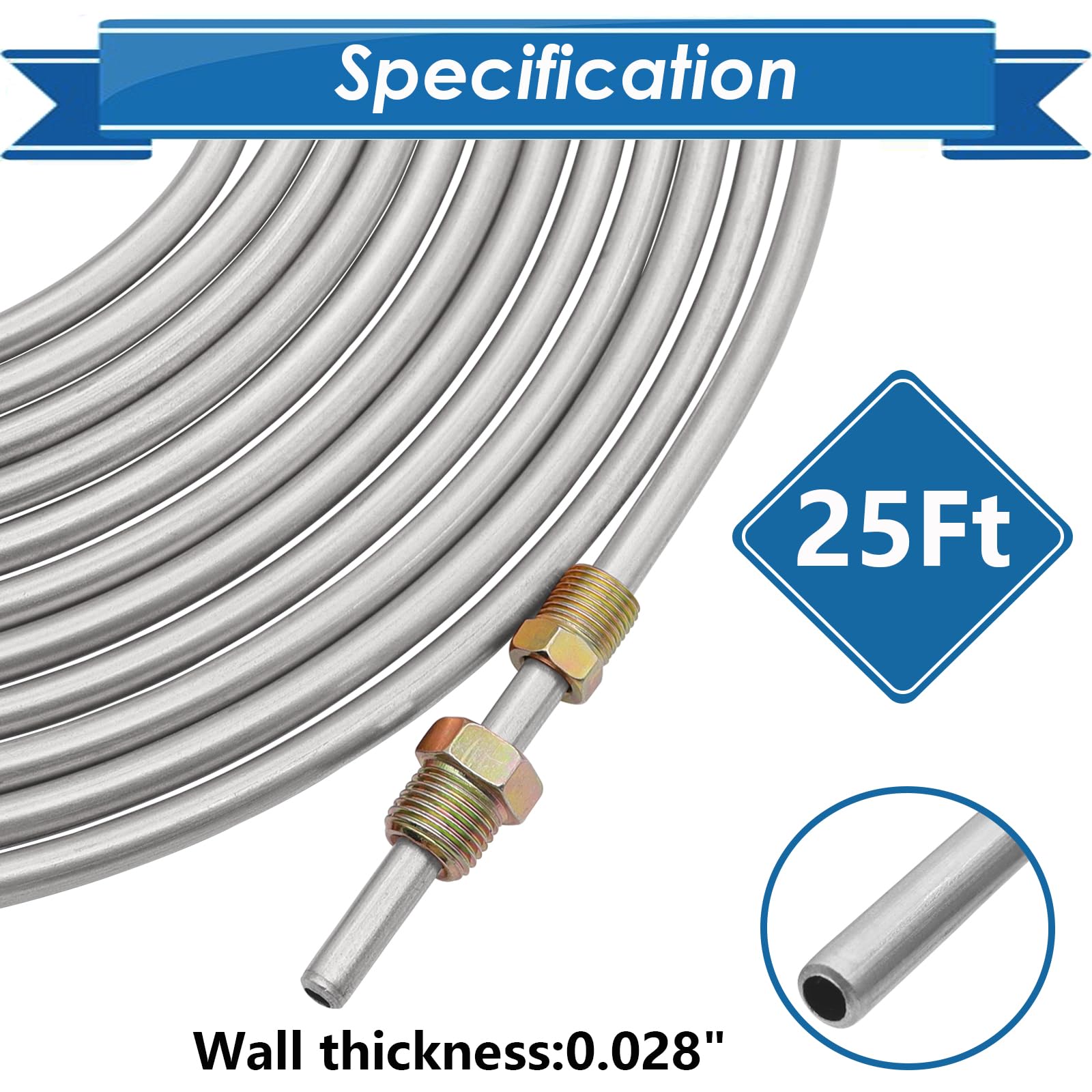 Eoppen zinc-coated alloy brake line offers corrosion resistance for long life