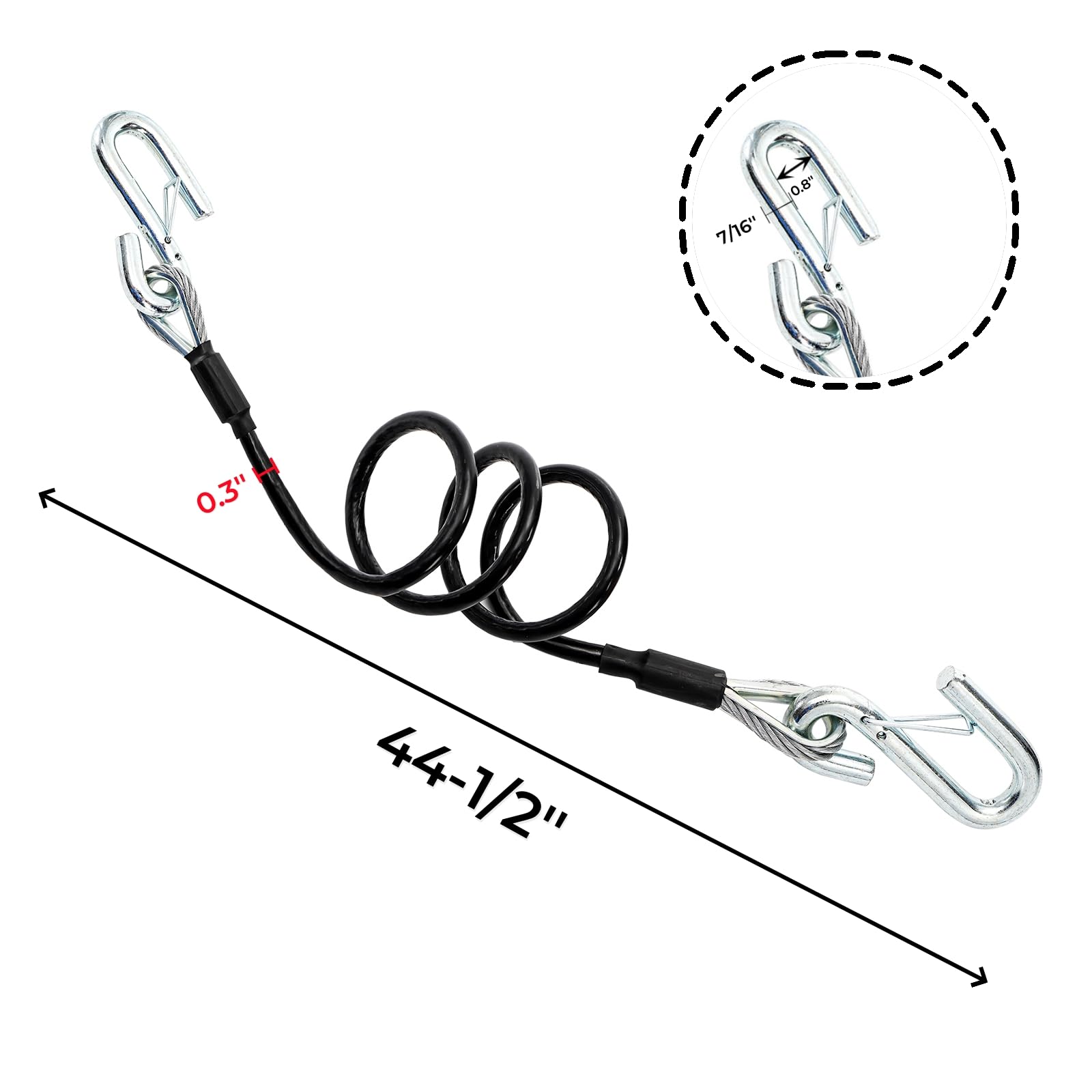 Eorbow 7/16 inch snap hooks with latch for reliable trailer connections