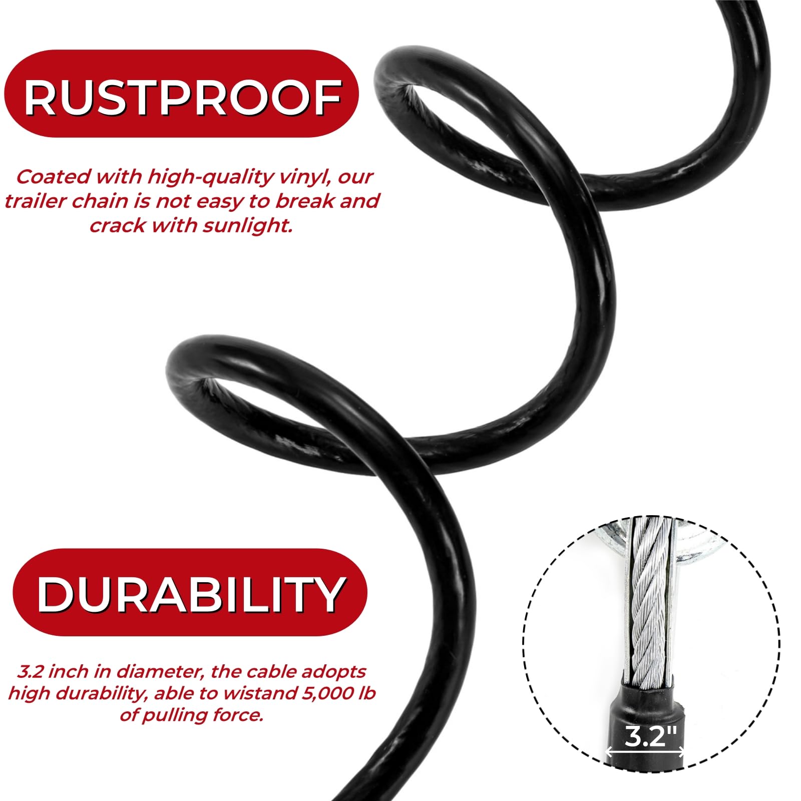 Eorbow vinyl-coated cables resist rust for outdoor use