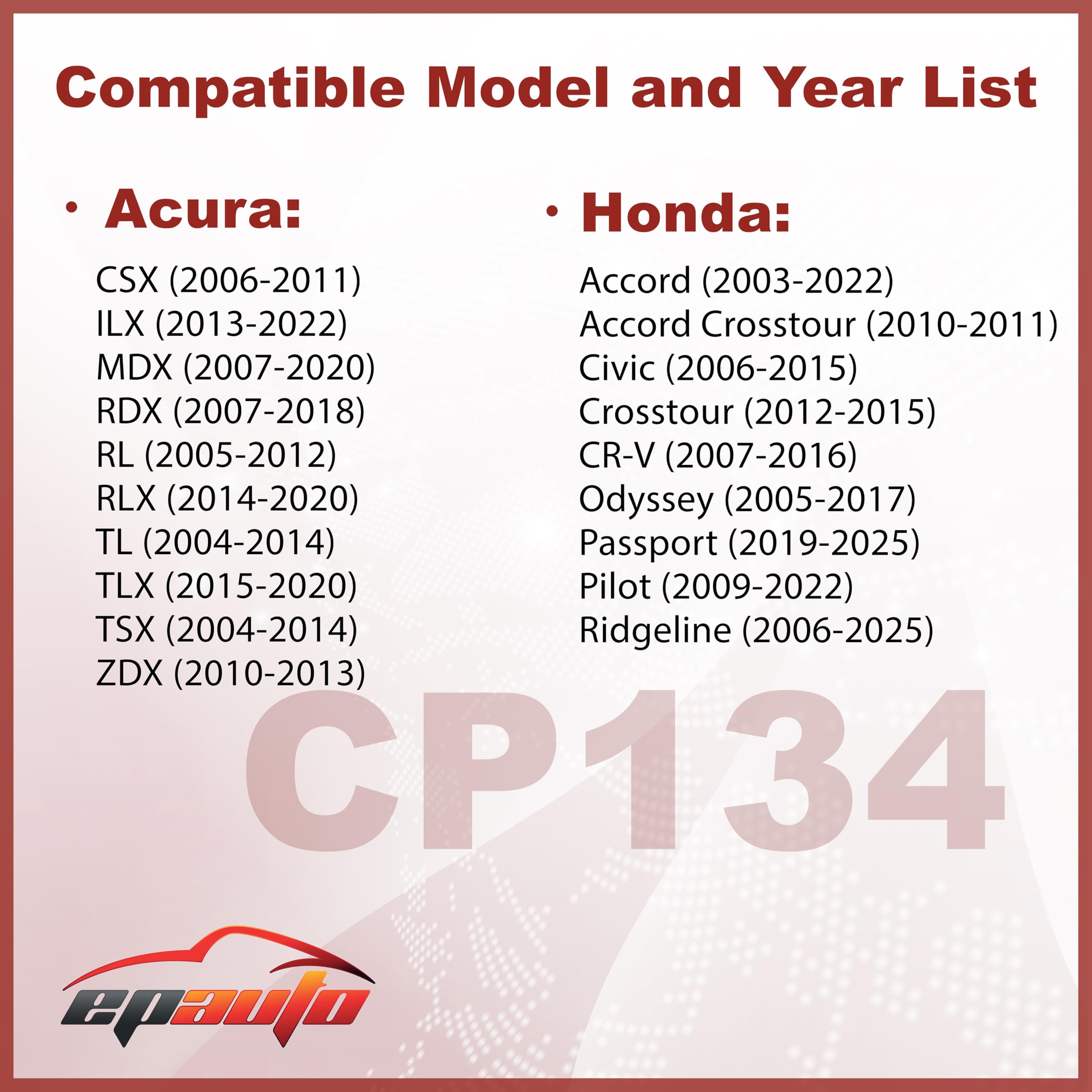 EPAuto CP134 two-pack box front showing value and replacement option.