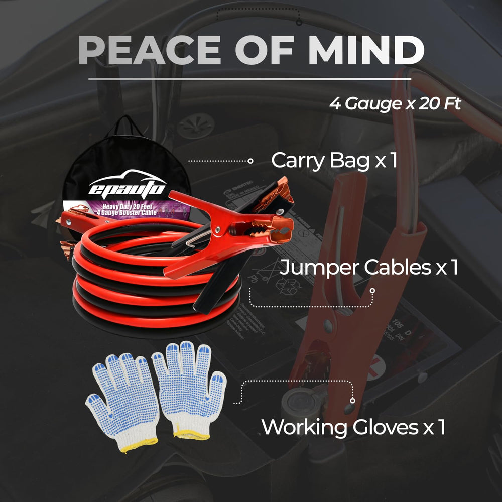 EPAuto travel bag with jumper cables keeps your trunk organized.