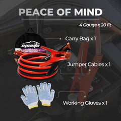 EPAuto travel bag with jumper cables keeps your trunk organized.