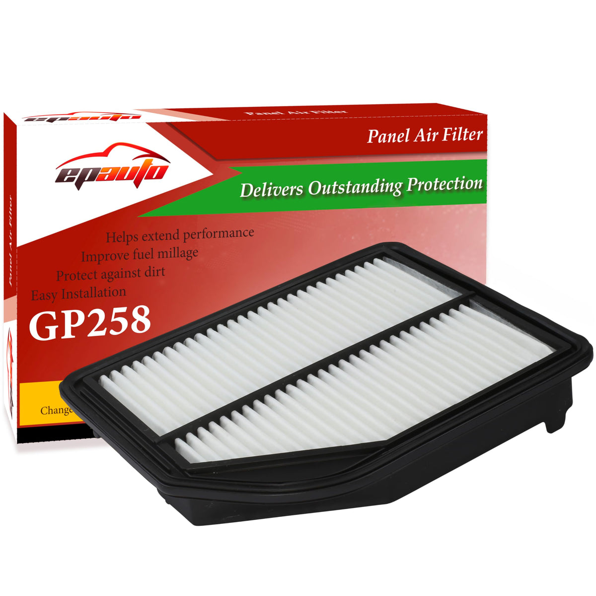 EPAuto GP258 engine air filter in Honda CR-V engine bay for clean airflow.