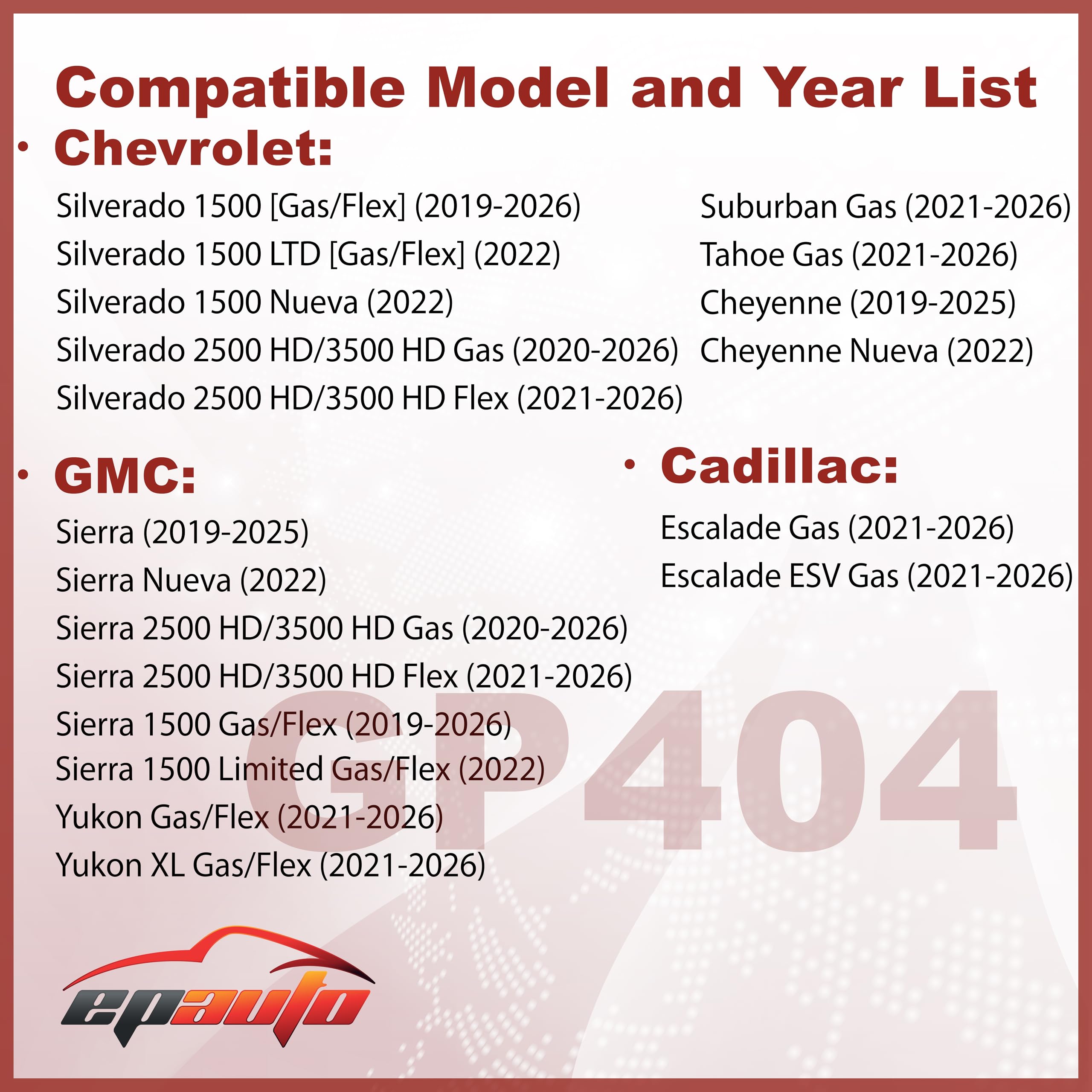 EPAuto GP404 filter element close-up highlighting durable construction