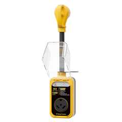 EPLCSE RV surge protector 30A front view protects camper power connections.