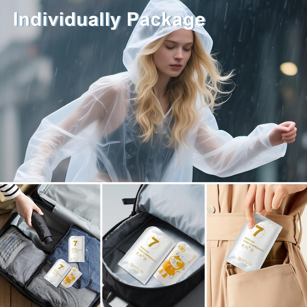 EQUNROY hooded poncho with adjustable drawstrings shielding rain