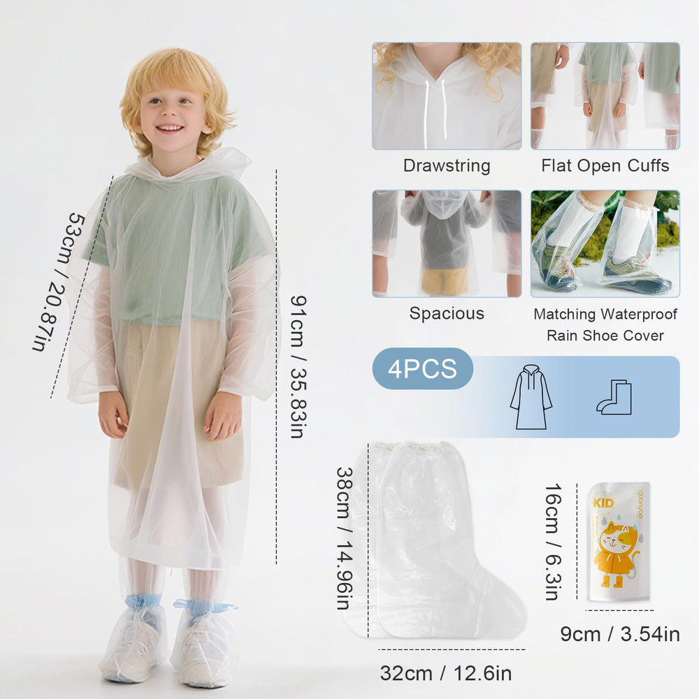 EQUNROY thickened PE poncho showing tear-resistant material for outdoor use