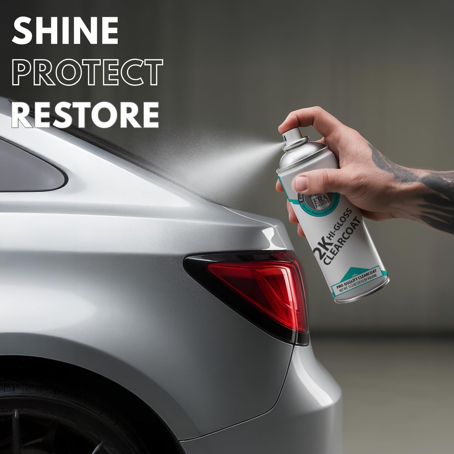 ERA Paints 2K clear coat spray with DIY friendly nozzle for even coverage