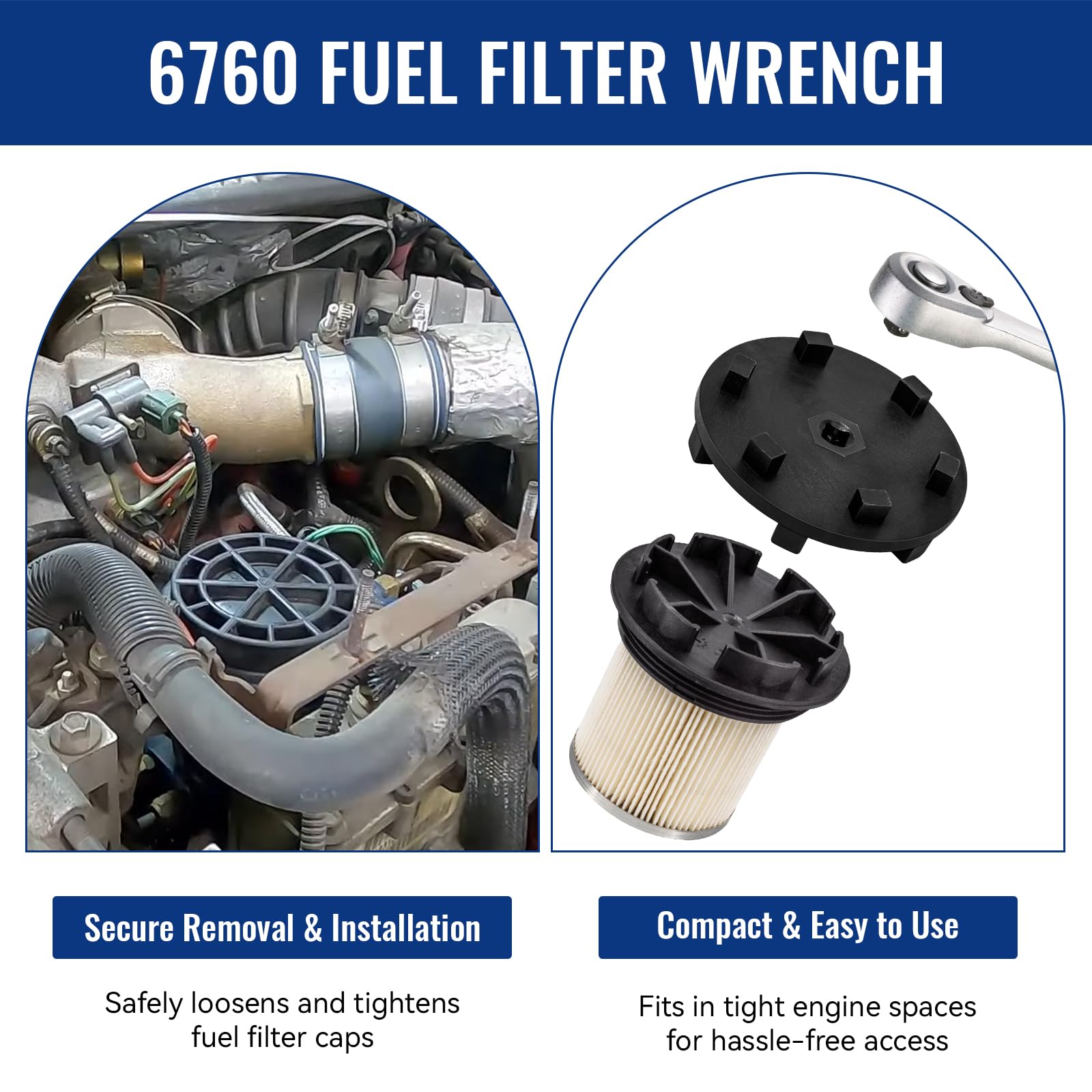 ERETOW 6760 3/8-inch drive compatibility for quick use with common ratchets.