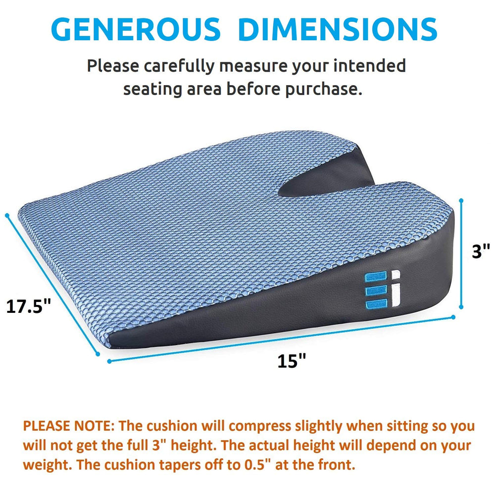 Ergonomic Innovations wedge cushion memory foam supports pelvis alignment during drives
