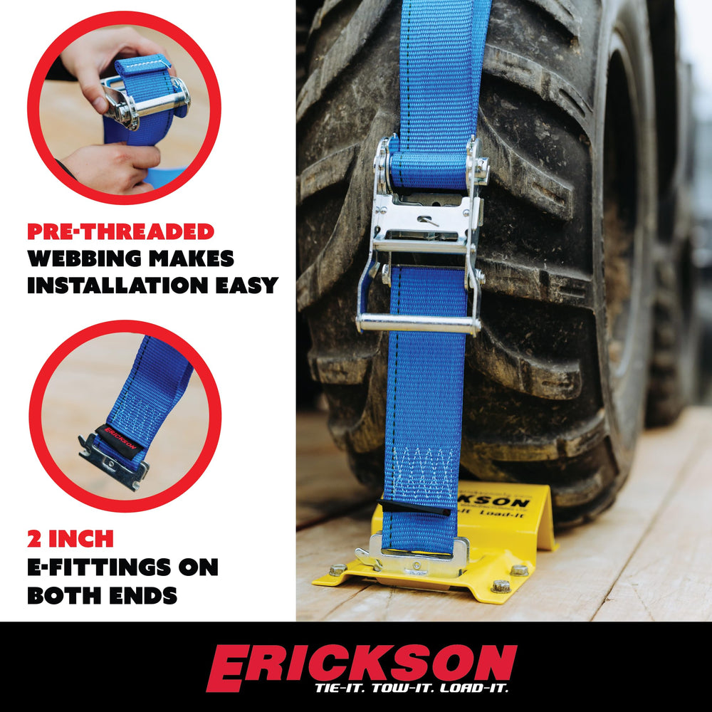 Erickson double-slotted E-fitting adapts to various tire sizes