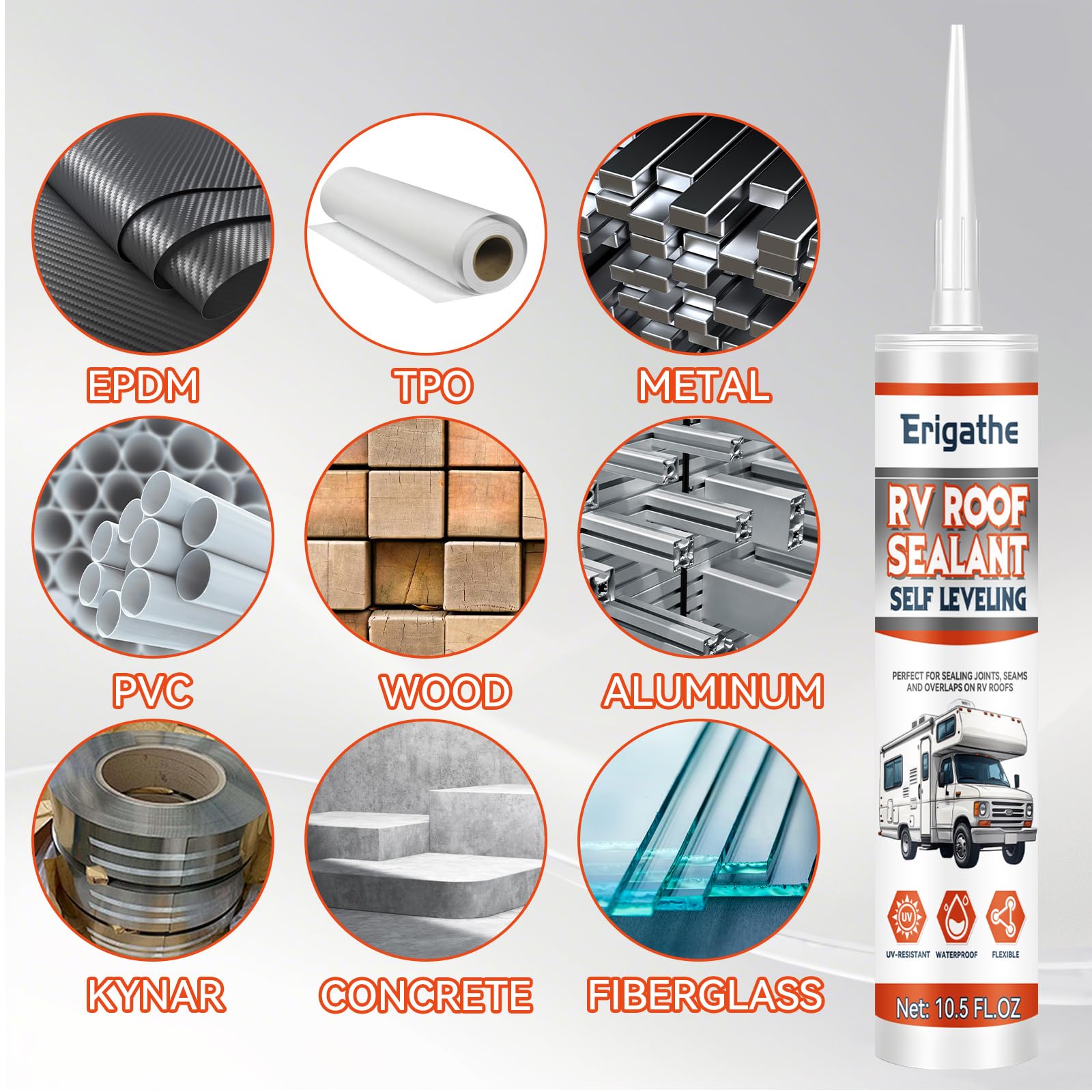 Erigathe temp-range sealant withstands sun and cold for long-lasting performance.
