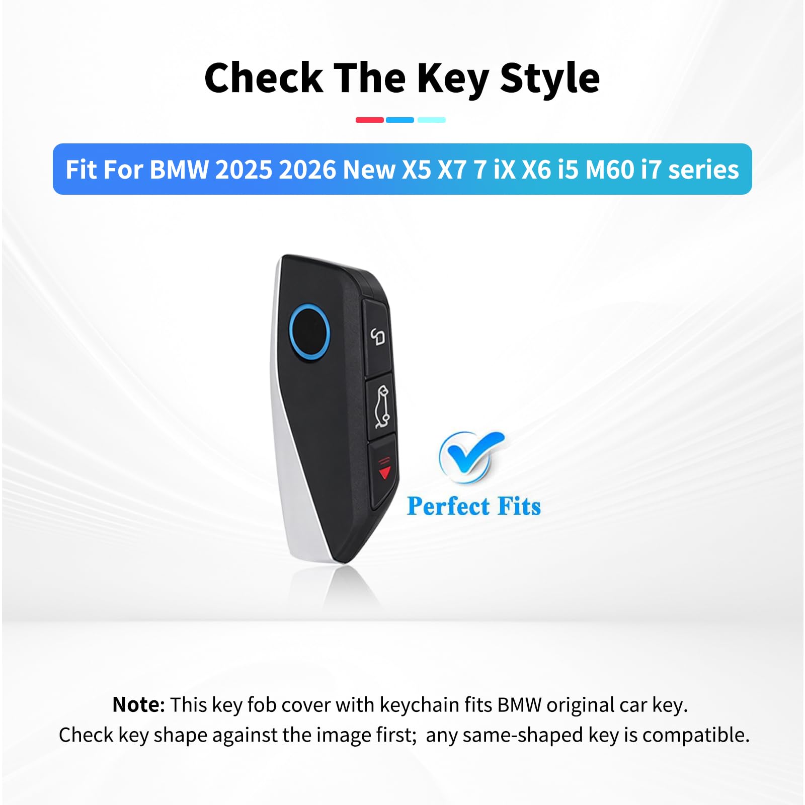 Erivis BMW key fob cover with keychain enhances grip and prevents loss