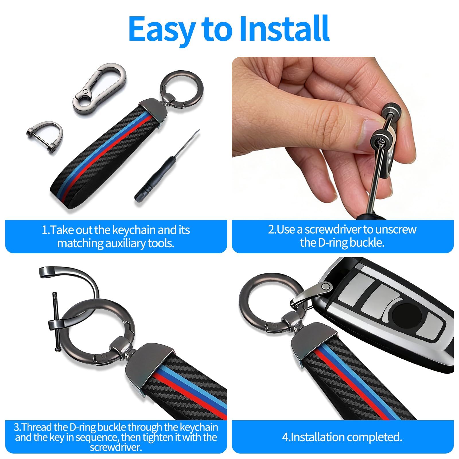 Erivis carabiner clip and D-ring buckle for secure attachment