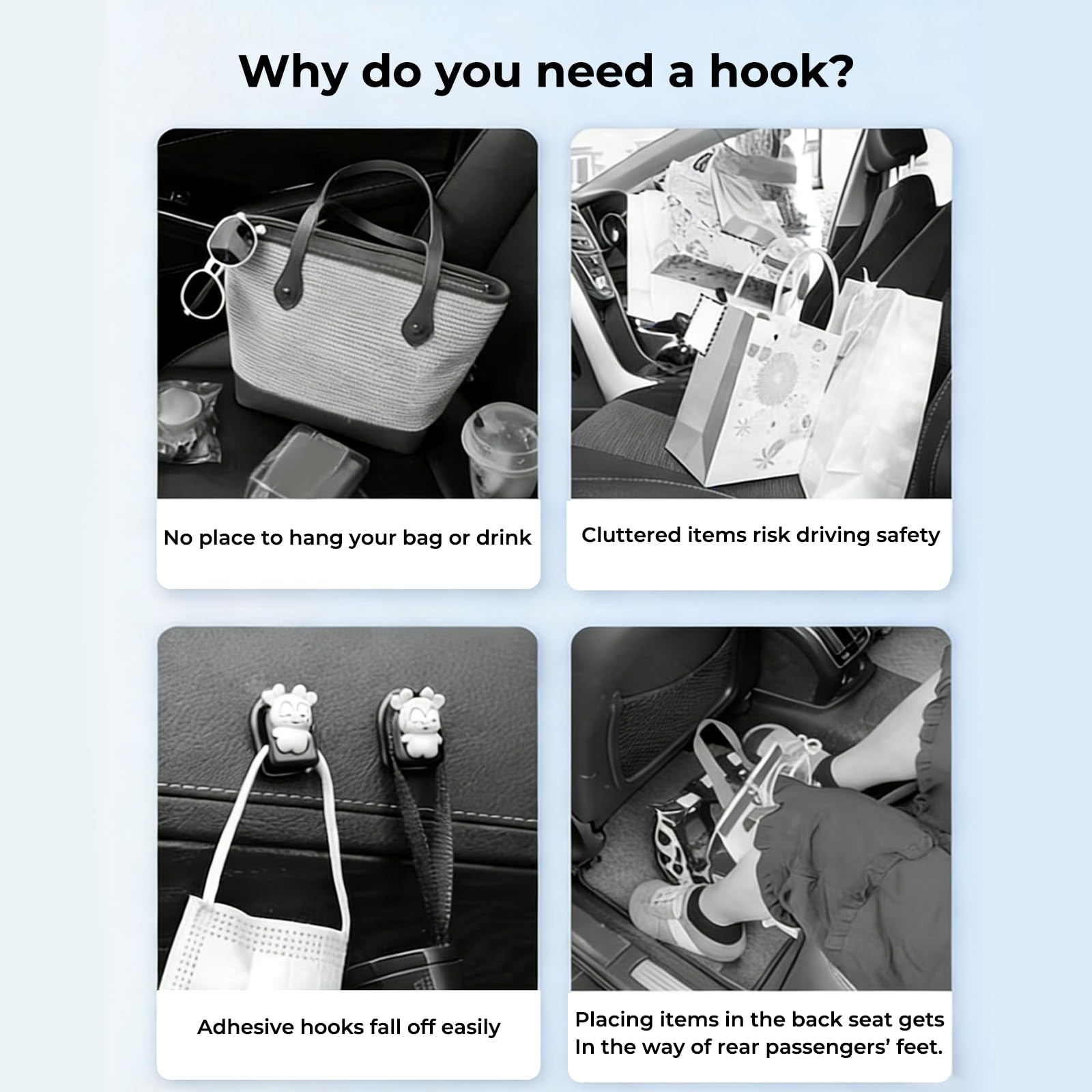 Erivis headrest organizer keeps purses and bags within easy reach