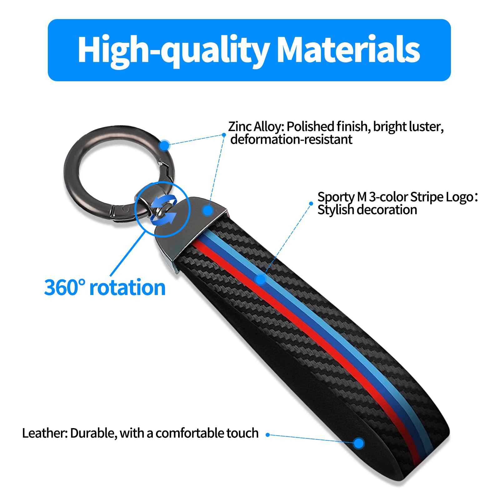 Erivis lightweight 16 cm keychain rotates 360 degrees for easy handling