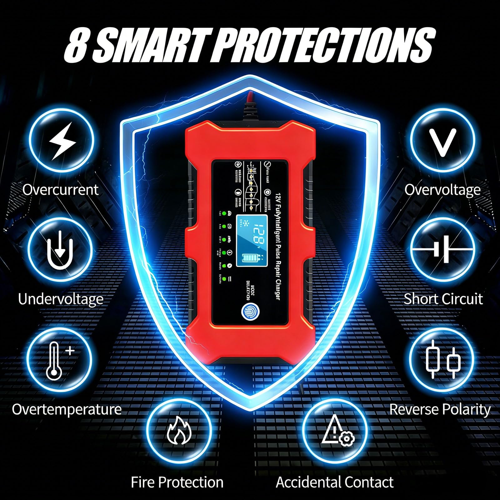 ERKUOMR supports multiple 12V battery types for versatile maintenance.