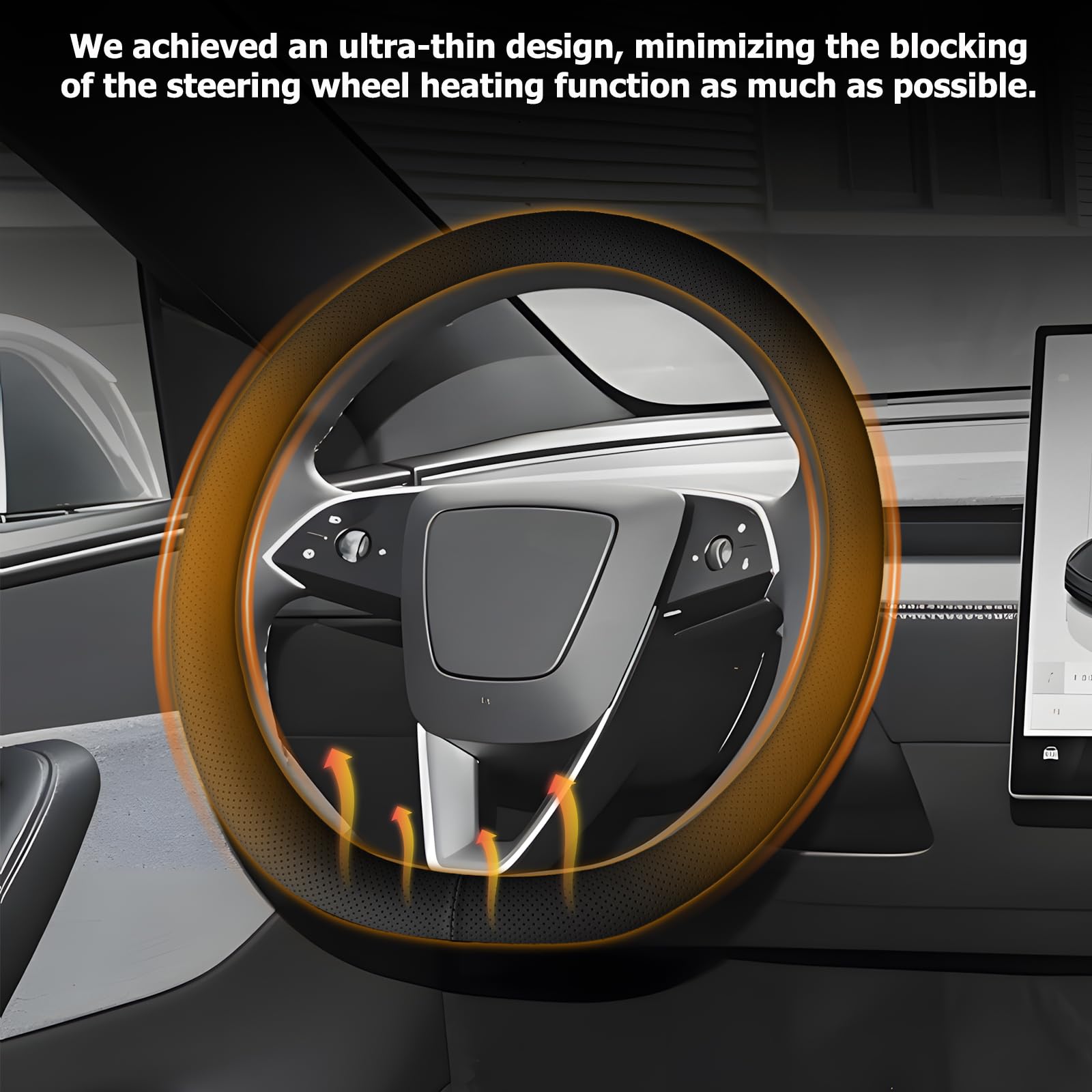 Ernica black stitching design complements interior and enhances style.