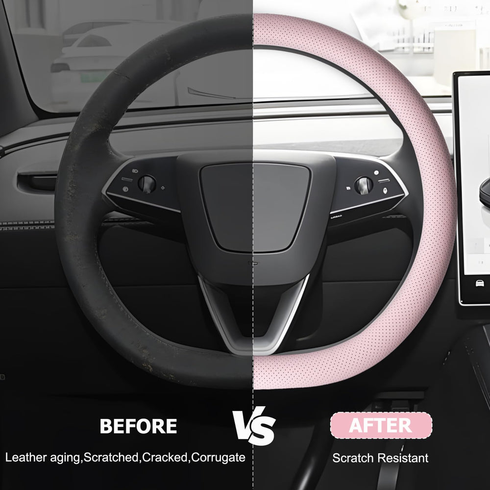 Ernica easy-slip-on steering wheel cover installs quickly without tools.