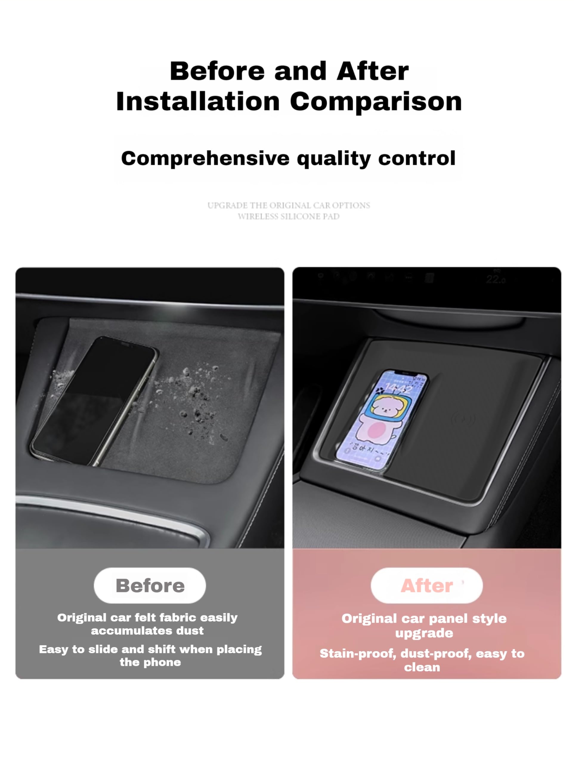 ernica silicone mat anti-slip center console prevents phone slips during driving