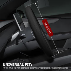 Ernica steering cover with soft leather texture for comfortable long drives.