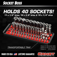 Ernst 8490 Socket Boss rails layout demonstrating flexible configuration for sockets