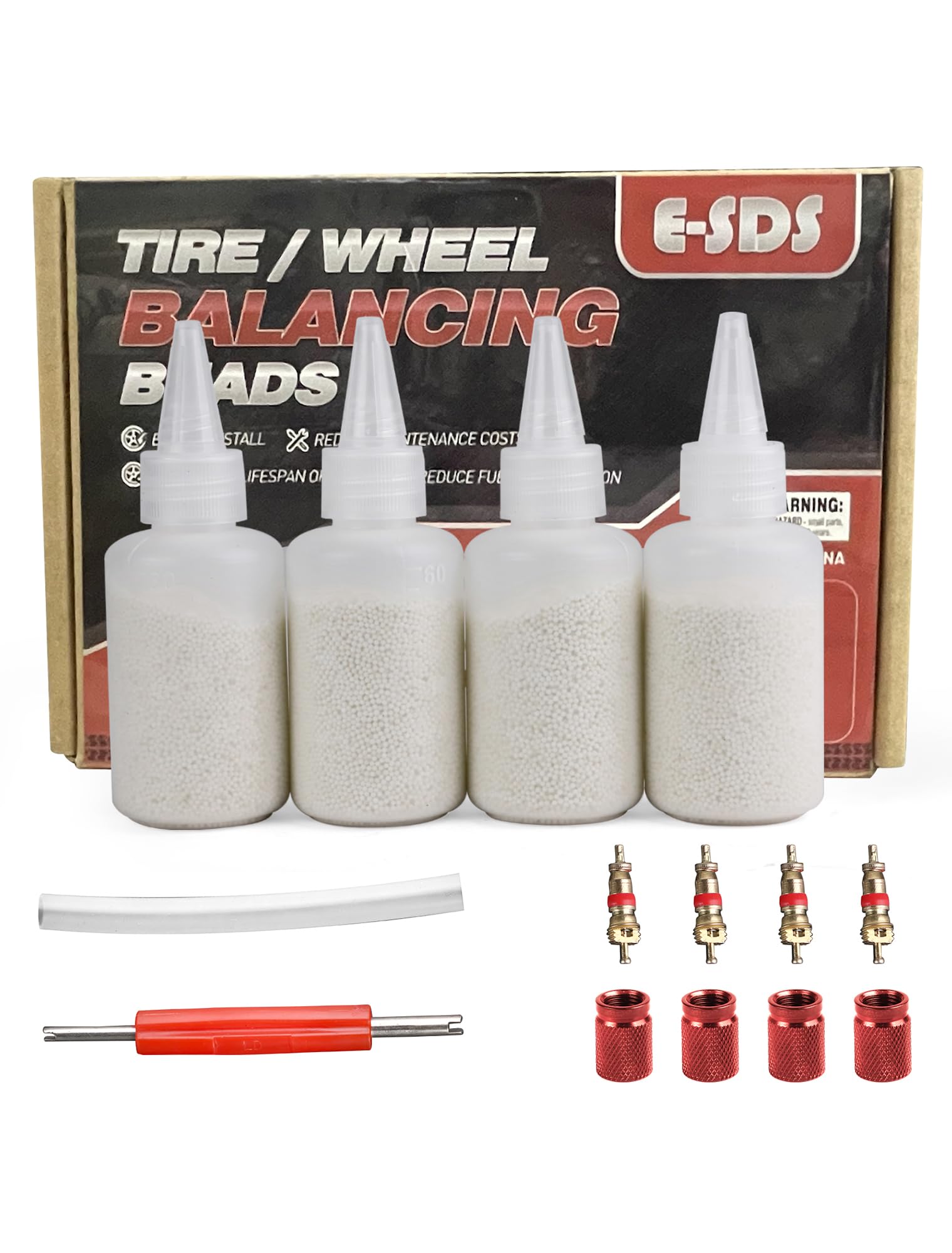 E-SDS tire balance beads 4 oz pack for easy tire balancing.