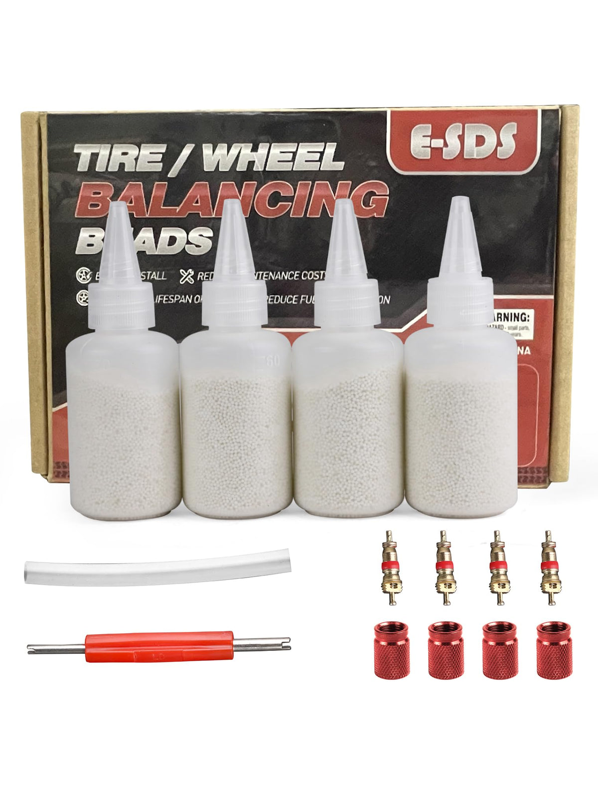 E-SDS tire balance beads 4 oz pack for easy tire balancing.