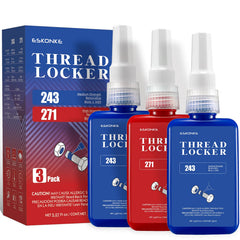ESKONKE 243 blue thread locker bottle close-up for vibration resistance