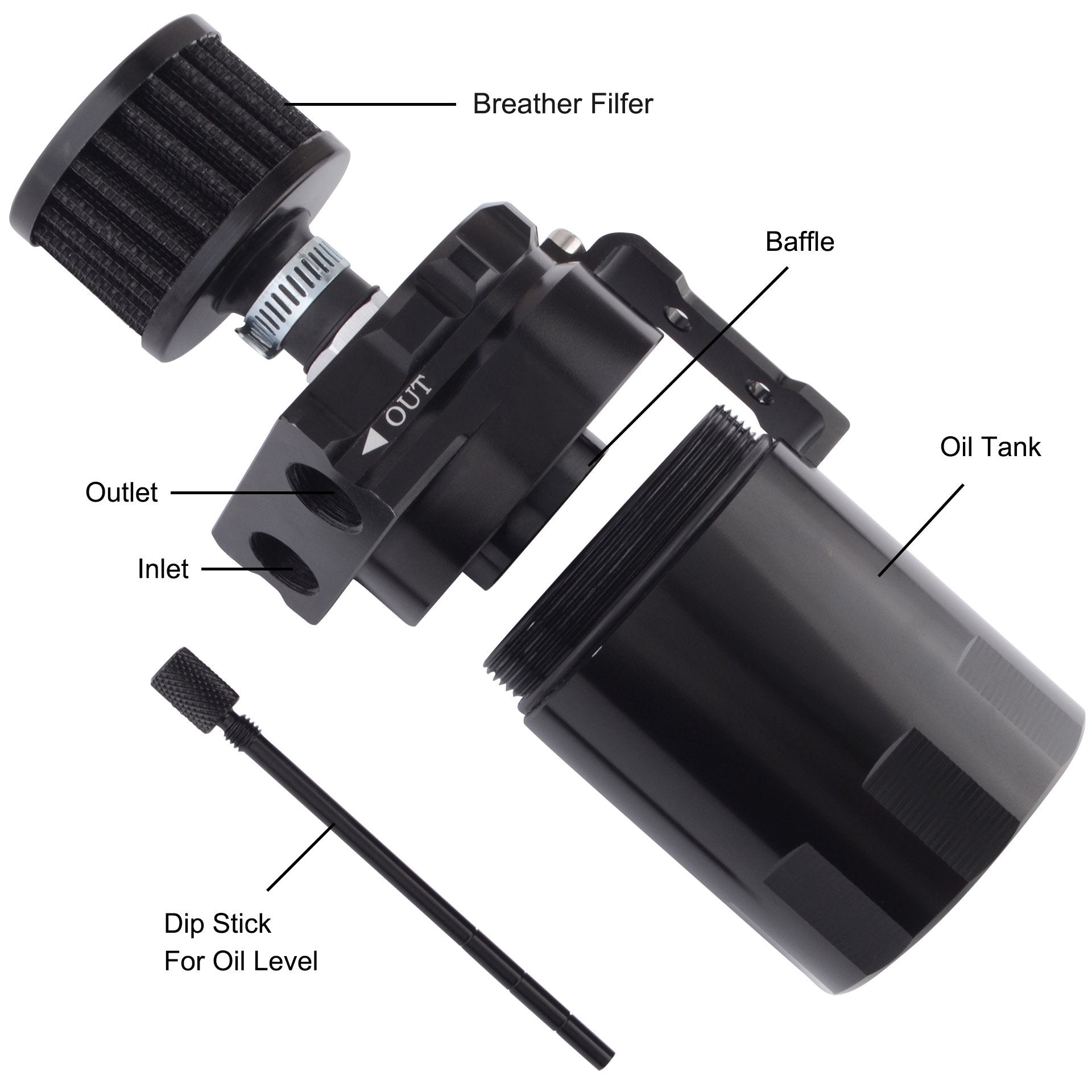 ESPEEDER oil catch can with dual-chamber baffling enhances moisture separation