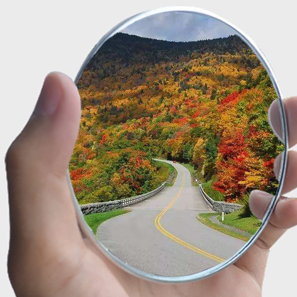 ESreake 2PCS blind spot mirrors on car rearview for wider visibility and safer lane changes.