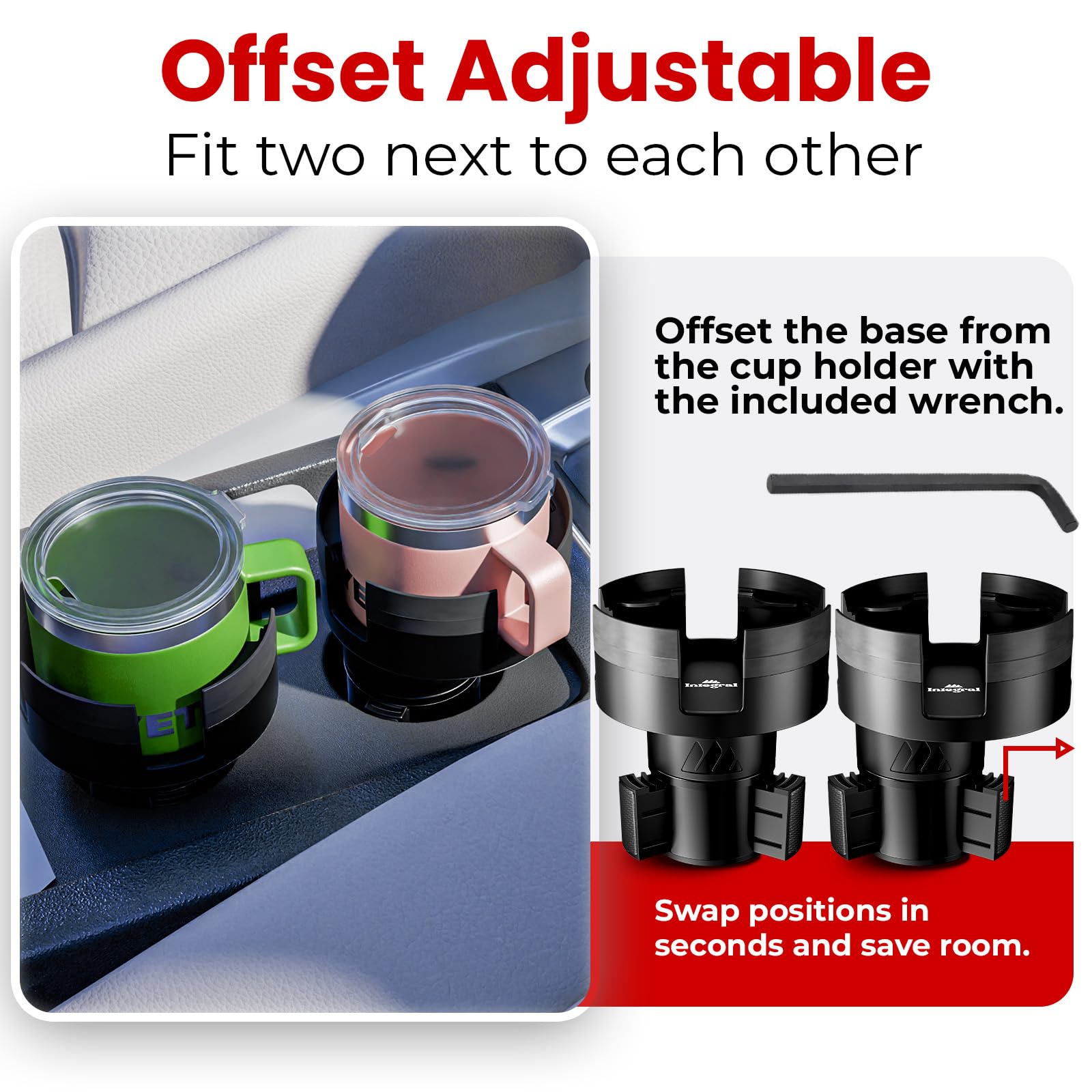 Travel-ready mug holder compatible with common household mugs.