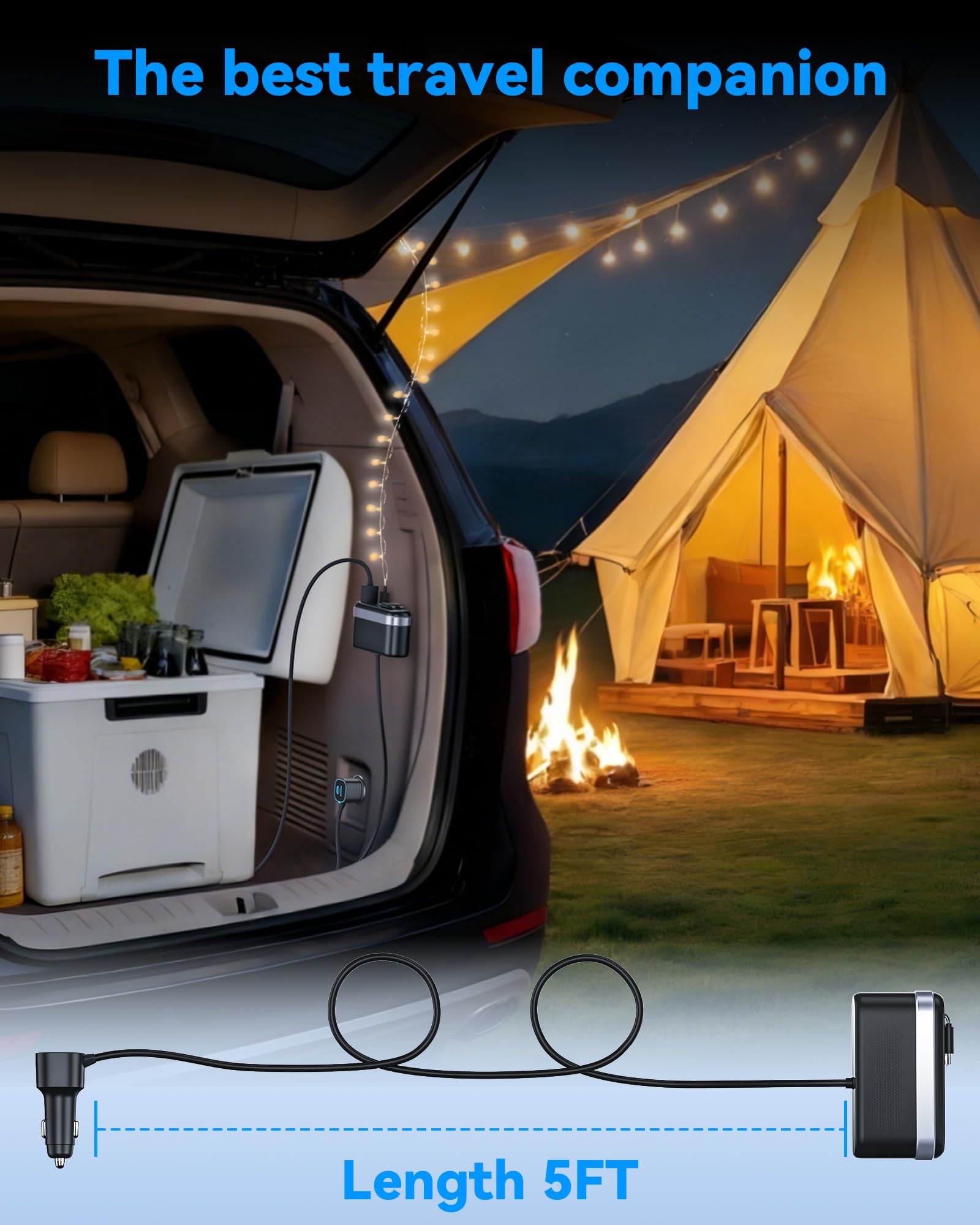 Estbuc universal 12V-24V compatibility supports most vehicles