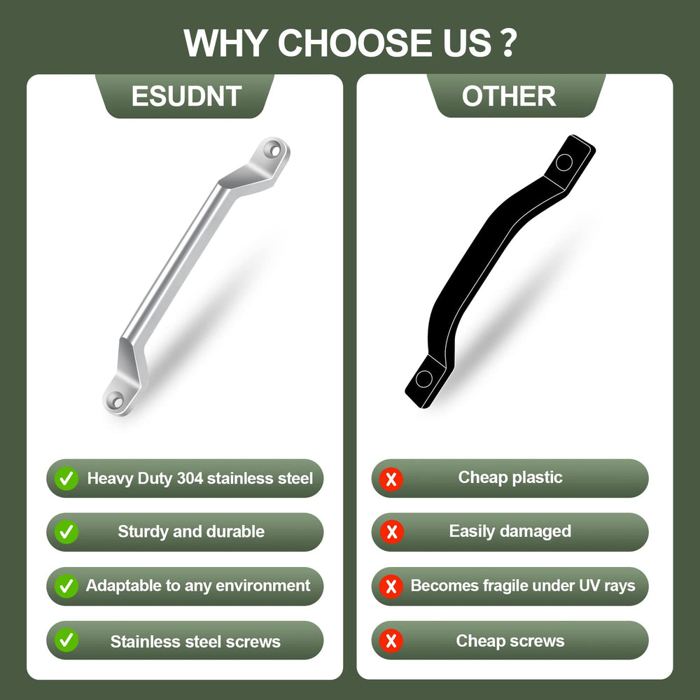 ESUDNT camper door grab handle with polished stainless finish adds modern style