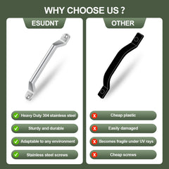 ESUDNT camper door grab handle with polished stainless finish adds modern style
