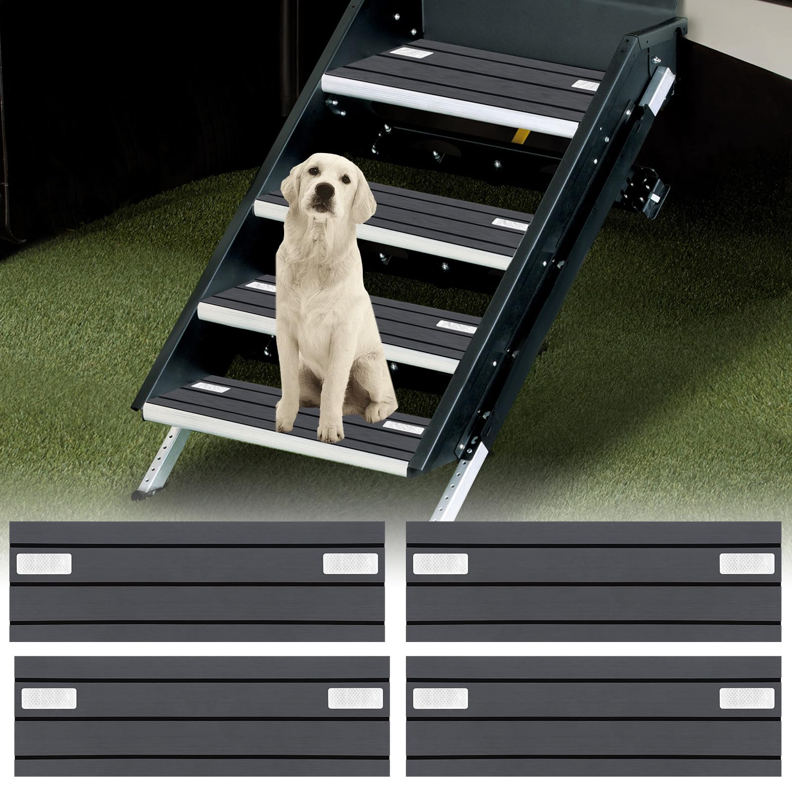ESUDNT RV Step Covers grey pack offers durable protection for camper entry steps.