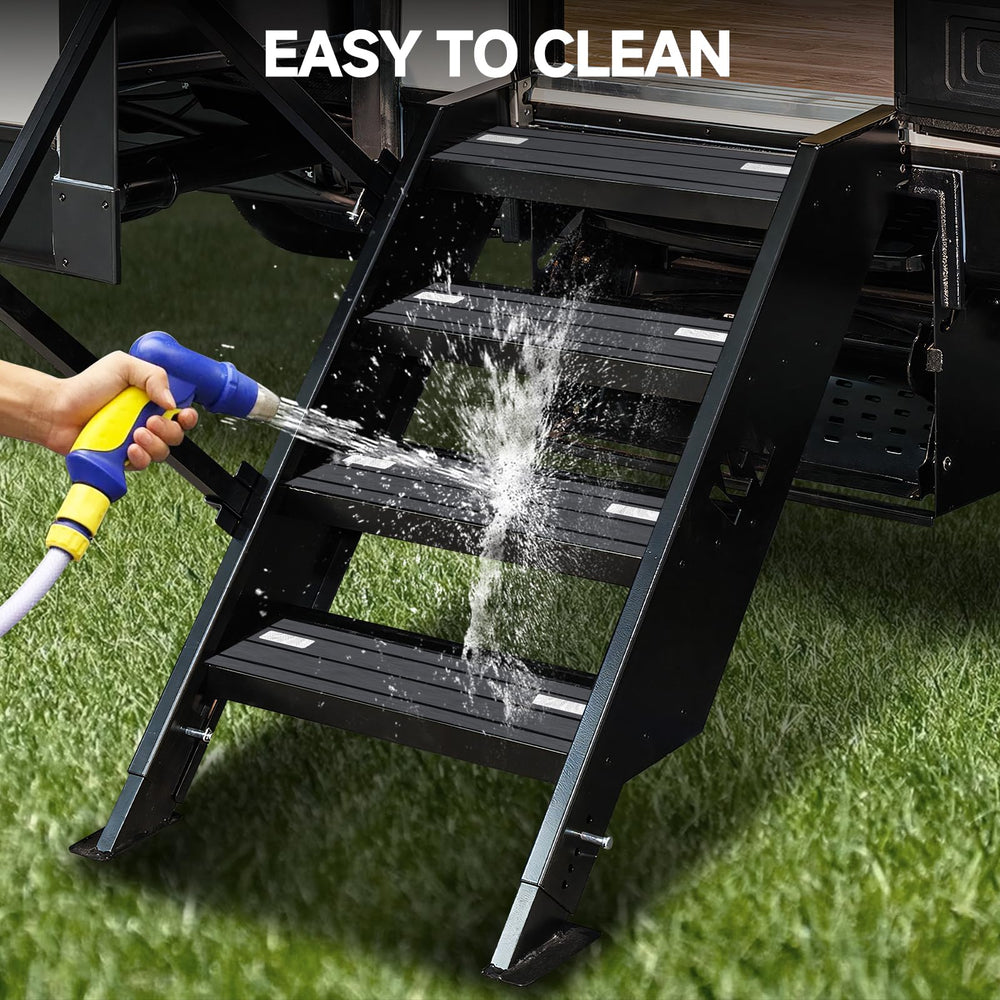 ESUDNT RV Step Covers modern grey aesthetic elevates your RV exterior and interior look.