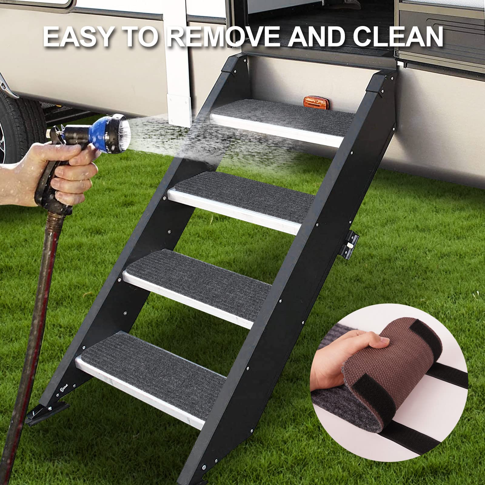 ESUDNT RV step covers packaging showing the three-pack.