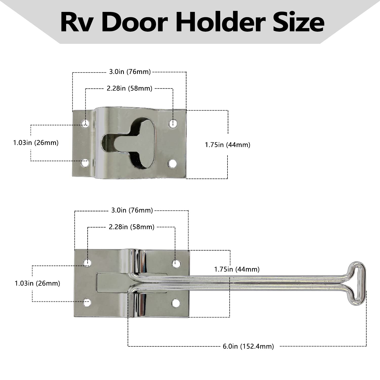 ESUDNT stainless steel door holder with screws included for easy installation.