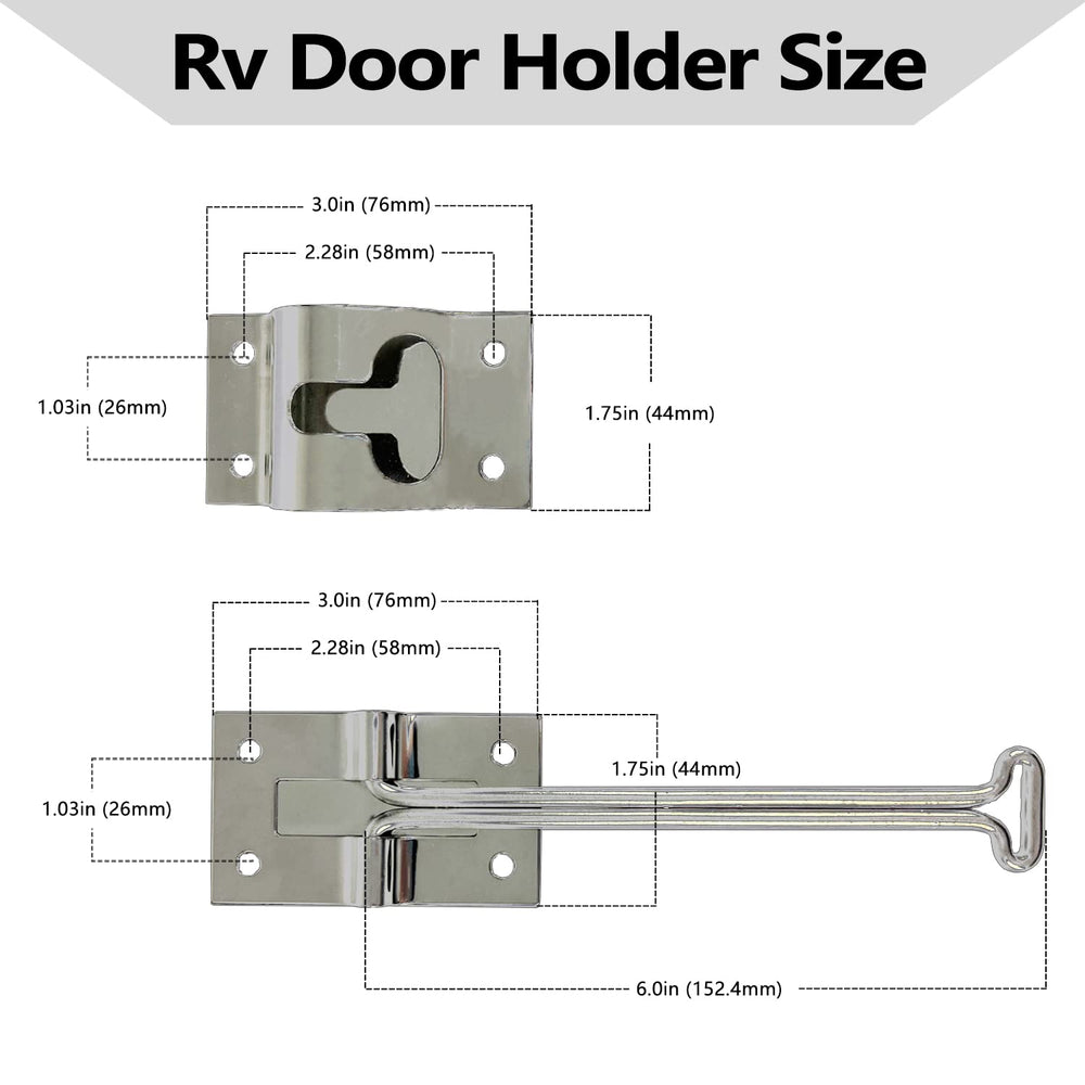 ESUDNT stainless steel door holder with screws included for easy installation.