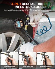 ETENWOLF T500 air chuck attaches securely to valve stems.