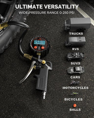 ETENWOLF T500 gauge with 0-250 PSI range for various vehicles.