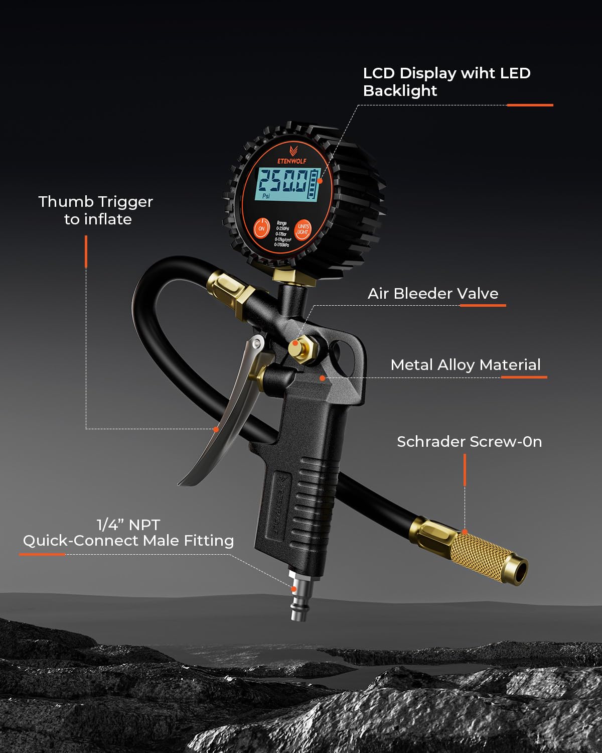ETENWOLF T500 weather-ready design tolerates extreme temperatures.