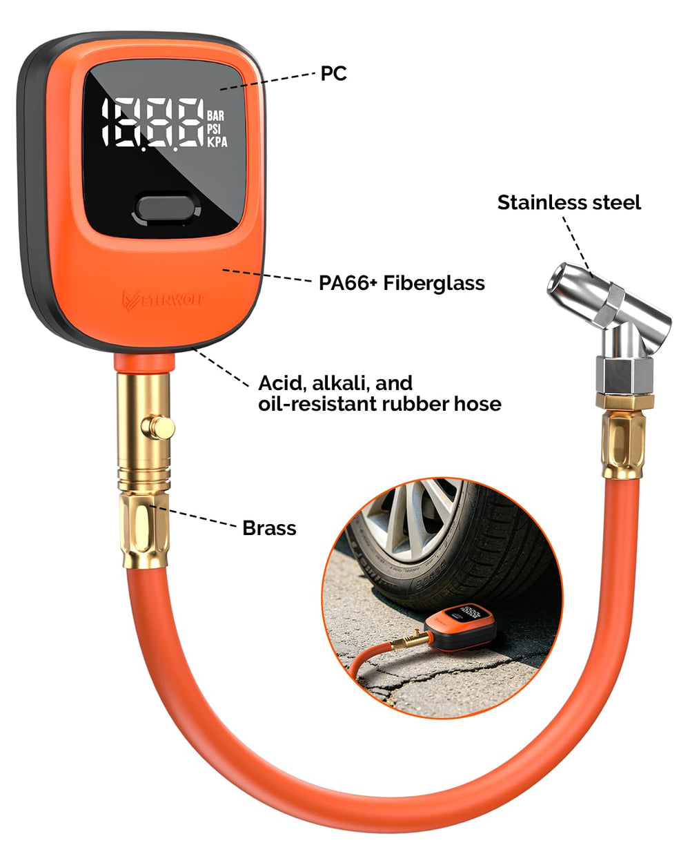 ETENWOLF T600 bleed button for safe, precise pressure adjustments.