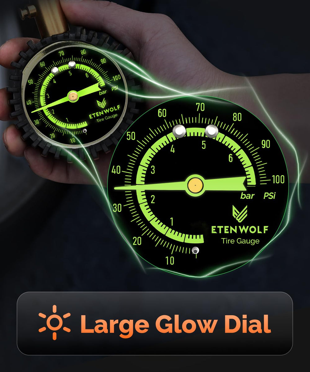 ETENWOLF glow dial in low light for clear pressure reading