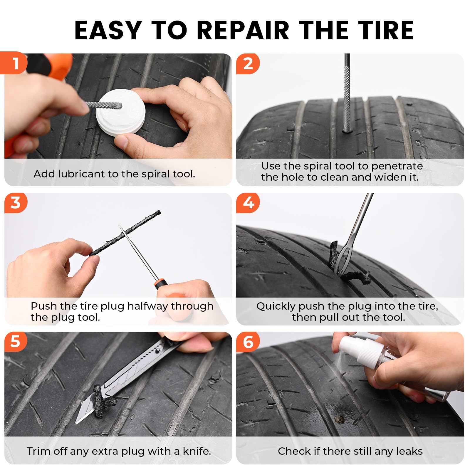 ETENWOLF tire pressure gauge for accurate PSI checks.