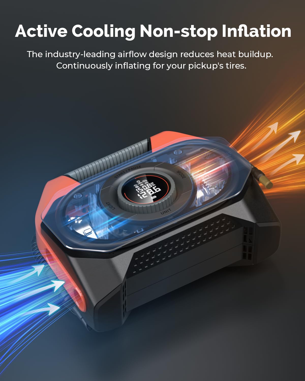 ETENWOLF Vortex S6 1000-lumen LED light aids night-time inflation.