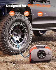 ETENWOLF Vortex S6 inflates truck and car tires quickly and efficiently.