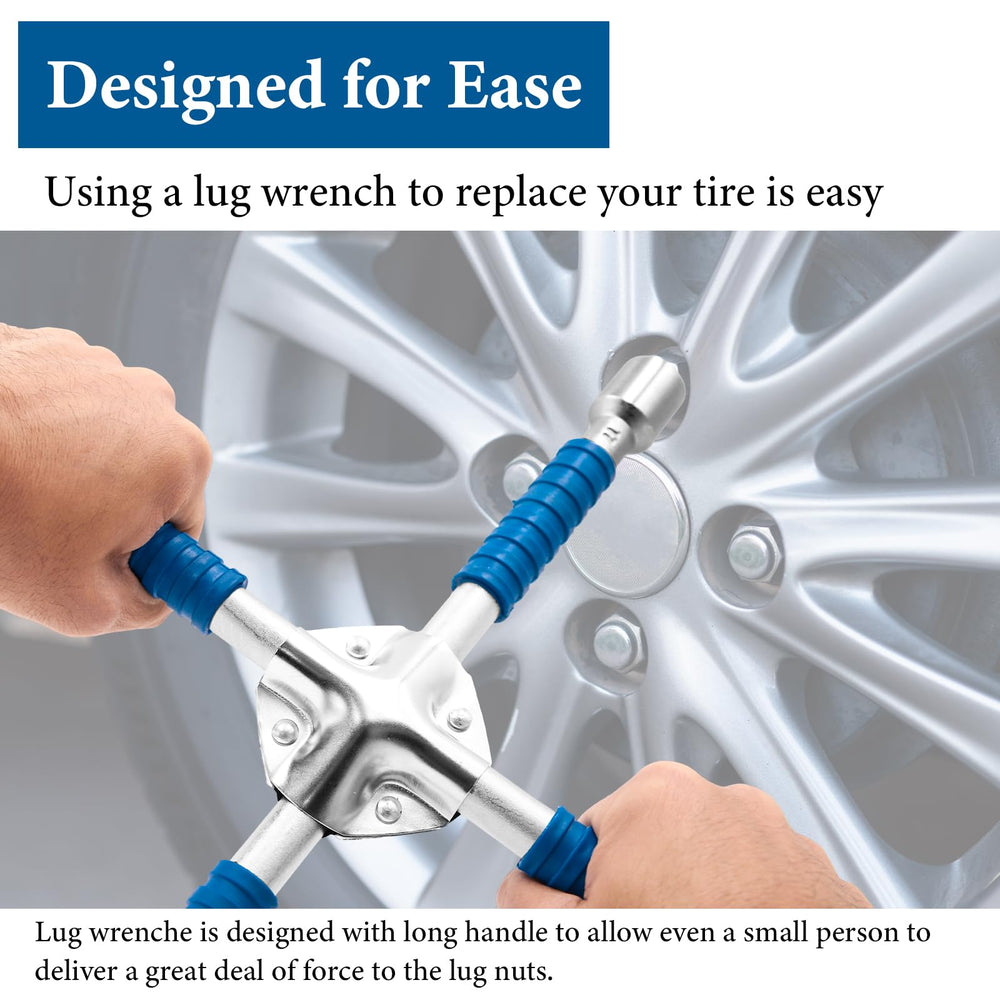 ETERNA lug wrench showing socket sizes 17–23 mm for broad vehicle fit